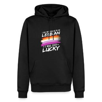 Ich habe mir nicht ausgesucht, lesbisch zu sein - Männer Premium Bio Hoodie - Schwarz - Vorne - Nico (187cm)
