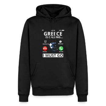 Griechenland Flagge Hellas Athen Griechische Fahne - Männer Premium Bio Hoodie - Schwarz - Vorne - Nico (187cm)