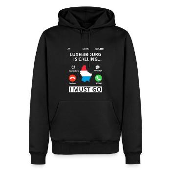 Drapeau luxembourgeois Drapeau luxembourgeois Accueil - Sweat à capuche Premium bio Homme - noir - Devant - Nico (187cm)