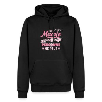 Mamie Grand-Maman Mémère Mamé - Sweat à capuche Premium bio Homme - noir - Devant - Nico (187cm)