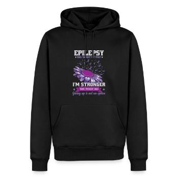 Epilepsie hat mich gelehrt, dass ich stärker bin - Männer Premium Bio Hoodie - Schwarz - Vorne - Nico (187cm)