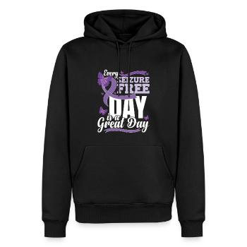 Epilepsy Awareness Gifts - Men’s Premium Organic Hoodie - black - Front - Nico (187cm)