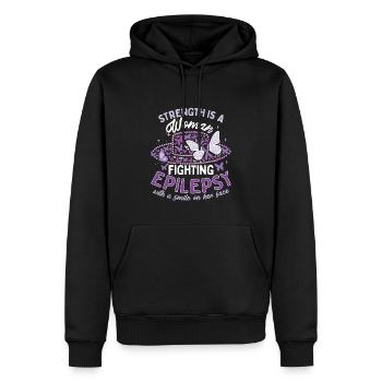 Femmes guerrières de l’épilepsie - Sweat à capuche Premium bio Homme - noir - Devant - Nico (187cm)