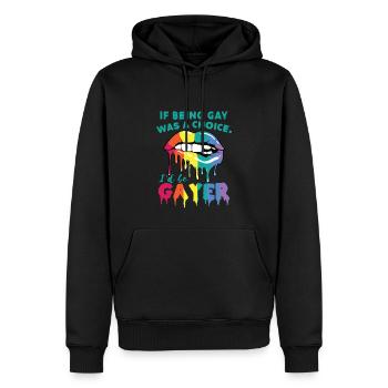 Drôle de cadeau du Mois de la fierté gaie - Sweat à capuche Premium bio Homme - noir - Devant - Nico (187cm)