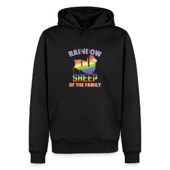 Mouton arc-en-ciel - Sweat à capuche Premium bio Homme - noir - Devant - Nico (187cm)