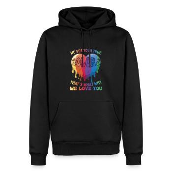LGBT Eltern Family Pride Monat - Männer Premium Bio Hoodie - Schwarz - Vorne - Nico (187cm)