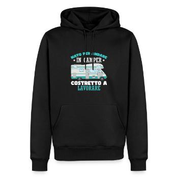 Camping camping-car amusant - Sweat à capuche Premium bio Homme - noir - Devant - Nico (187cm)