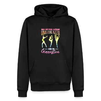 Never underestimate a girl who does gymnastics - Men’s Premium Organic Hoodie - black - Front - Nico (187cm)