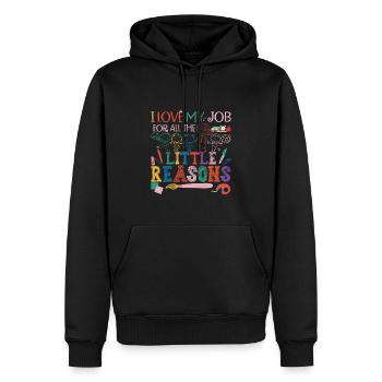 Mignon enseignant garderie Pre-K - Sweat à capuche Premium bio Homme - noir - Devant - Nico (187cm)
