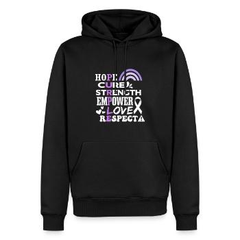 Epilepsie-Bewusstsein - Männer Premium Bio Hoodie - Schwarz - Vorne - Nico (187cm)