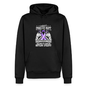 Epilepsie-Awareness-Krieger - Männer Premium Bio Hoodie - Schwarz - Vorne - Nico (187cm)