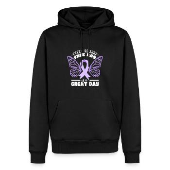 Epilepsie-Schmetterling - Männer Premium Bio Hoodie - Schwarz - Vorne - Nico (187cm)