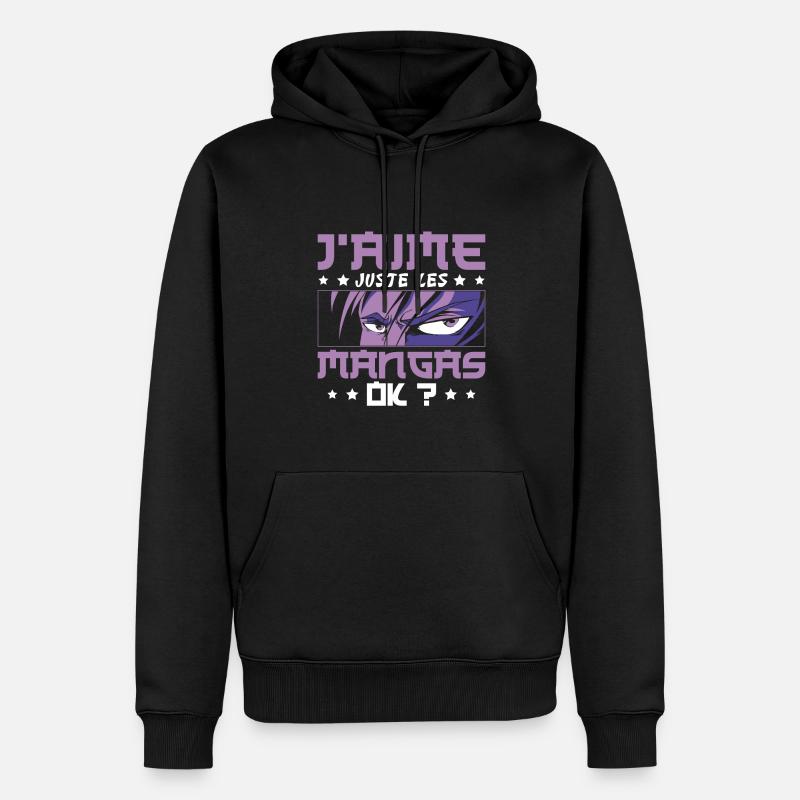 J'Aime Juste Les Mangas - Sweat à capuche Premium bio Homme - noir
