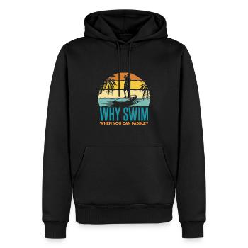 Pourquoi nager quand vous pouvez pagayer - Sweat à capuche Premium bio Homme - noir - Devant - Nico (187cm)