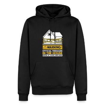 Warnung Offizieller Teenager - Männer Premium Bio Hoodie - Schwarz - Vorne - Nico (187cm)