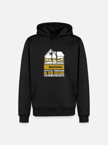 Warning Official Teenager - Men’s Premium Organic Hoodie - black