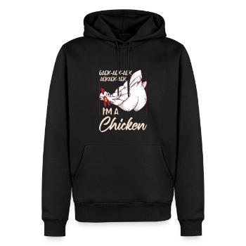 Je suis un poulet | Drôle d’agriculteur Élevage Coq de poule - Sweat à capuche Premium bio Homme - noir - Devant - Nico (187cm)