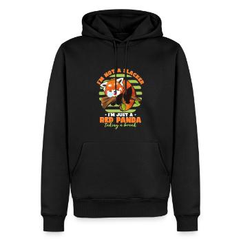 Ich bin nur ein roter Panda, der eine Pause macht - Männer Premium Bio Hoodie - Schwarz - Vorne - Nico (187cm)
