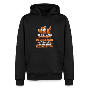 Je ne suis qu’un panda roux - Sweat à capuche Premium bio Homme - noir - Devant - Nico (187cm)