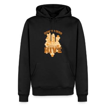 Ne plaisante pas avec ma ruche - Sweat à capuche Premium bio Homme - noir - Devant - Nico (187cm)