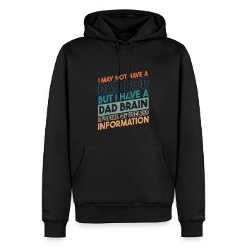 J’ai un cerveau de père - Sweat à capuche Premium bio Homme - noir - Devant - Nico (187cm)