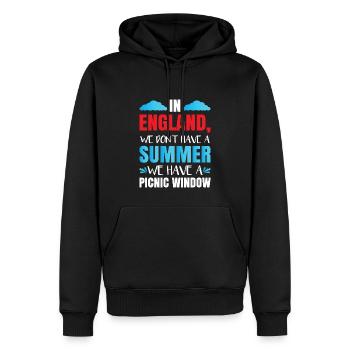 In England haben wir keinen Sommer - Männer Premium Bio Hoodie - Schwarz - Vorne - Nico (187cm)
