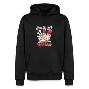 Blague sur le joueur de softball - Sweat à capuche Premium bio Homme - noir - Devant - Nico (187cm)