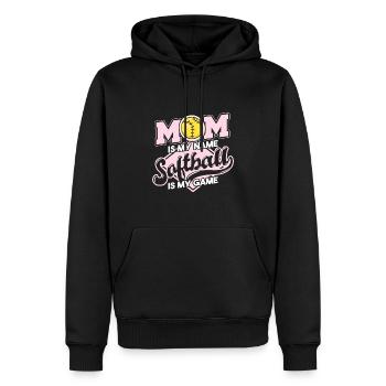 Mama ist mein Name Softball ist mein Spiel - Männer Premium Bio Hoodie - Schwarz - Vorne - Nico (187cm)