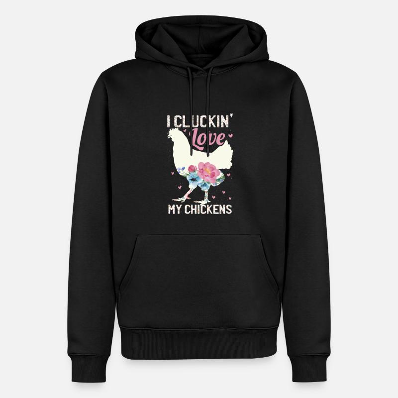 J’aime mes poules - Sweat à capuche Premium bio Homme - noir
