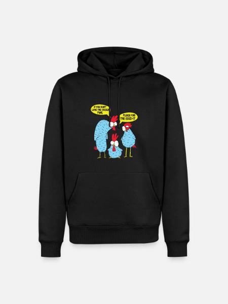 Chicken Puns - Men’s Premium Organic Hoodie - black