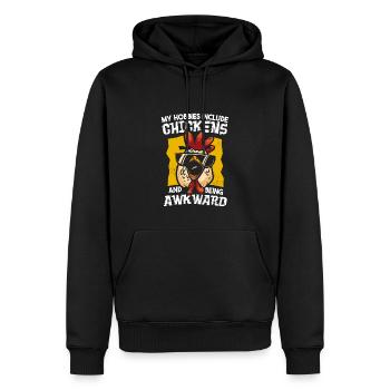 Drôle de poulet Coq Volaille - Sweat à capuche Premium bio Homme - noir - Devant - Nico (187cm)