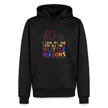 Mignon Enseignant Tenue Professeur École Primaire - Sweat à capuche Premium bio Homme - noir - Devant - Nico (187cm)