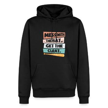 Drôle de softball - Sweat à capuche Premium bio Homme - noir - Devant - Nico (187cm)