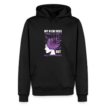 Meine Erinnerungen mögen verblassen | Alzheimer-Krankheit - Männer Premium Bio Hoodie - Schwarz - Vorne - Nico (187cm)