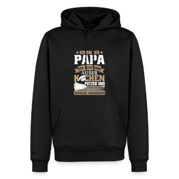 Ich bin der Papa der alles kann - Männer Premium Bio Hoodie - Schwarz - Vorne - Nico (187cm)