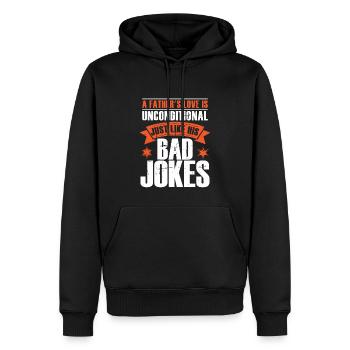 Papa | Fête des Pères | Sarcasme | Hommes | Blagues de papa - Sweat à capuche Premium bio Homme - noir - Devant - Nico (187cm)