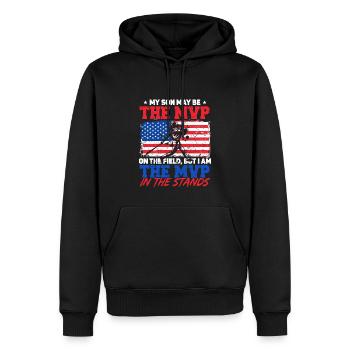 Drapeau américain Baseball Papa - Sweat à capuche Premium bio Homme - noir - Devant - Nico (187cm)