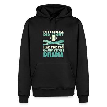 Fête des pères de baseball - Sweat à capuche Premium bio Homme - noir - Devant - Nico (187cm)