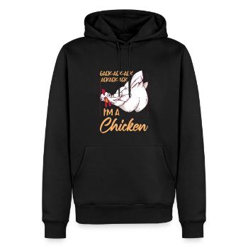 Je suis un poulet drôle d’élevage poule amateur de poulet - Sweat à capuche Premium bio Homme - noir - Devant - Nico (187cm)