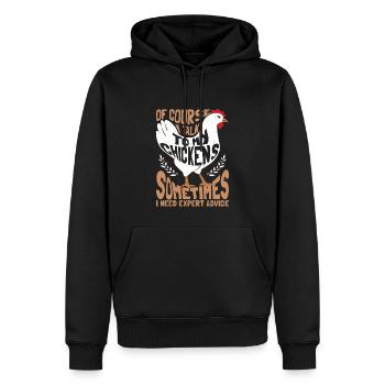 Élevage d’amateurs de poulet - Sweat à capuche Premium bio Homme - noir - Devant - Nico (187cm)