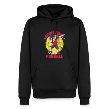 Echte Jungs Spielen Fußball - Männer Premium Bio Hoodie - Schwarz - Vorne - Nico (187cm)