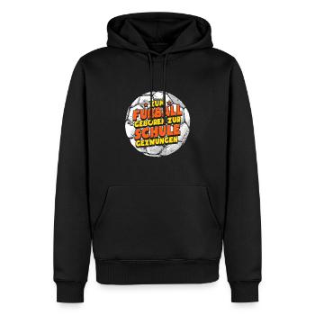Zum Fußball Geboren Fußballer Fußballspieler - Männer Premium Bio Hoodie - Schwarz - Vorne - Nico (187cm)