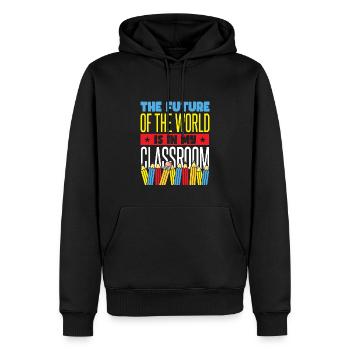 Citation de l’école Enseignant de retour à l’école - Sweat à capuche Premium bio Homme - noir - Devant - Nico (187cm)