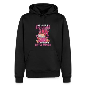 Mignon Professeur Coeur - Sweat à capuche Premium bio Homme - noir - Devant - Nico (187cm)