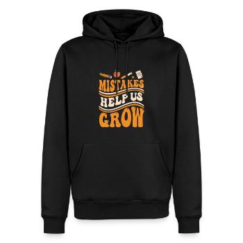 Mistakes Help Us Grow - Men’s Premium Organic Hoodie - black - Front - Nico (187cm)