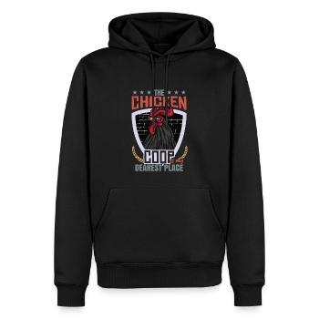 The Chicken Coop Is My Dearest Place - Men’s Premium Organic Hoodie - black - Front - Nico (187cm)
