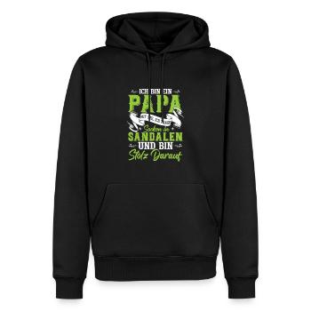 Ich bin der Papa mit Stil - Männer Premium Bio Hoodie - Schwarz - Vorne - Nico (187cm)