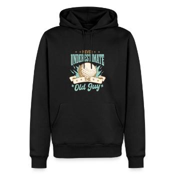 Unterschätze niemals den alten Kerl Golf - Männer Premium Bio Hoodie - Schwarz - Vorne - Nico (187cm)