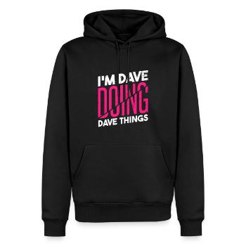 Je suis Dave en train de faire des choses Dave - Sweat à capuche Premium bio Homme - noir - Devant - Nico (187cm)