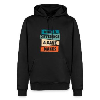 Quelle différence un Dave fait - Sweat à capuche Premium bio Homme - noir - Devant - Nico (187cm)